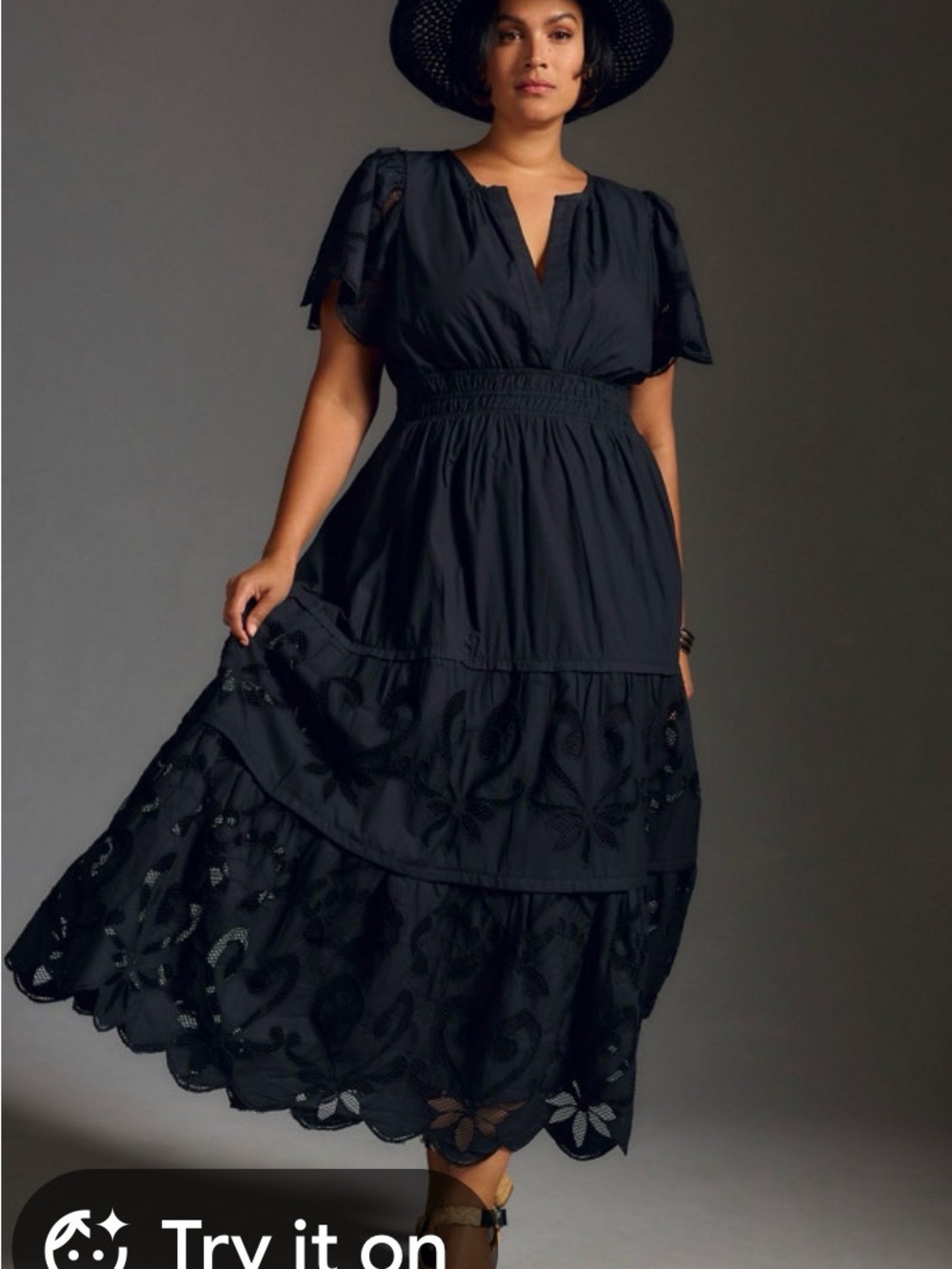 Anthropologie The Somerset Cutwork Edition Maxi Dress.